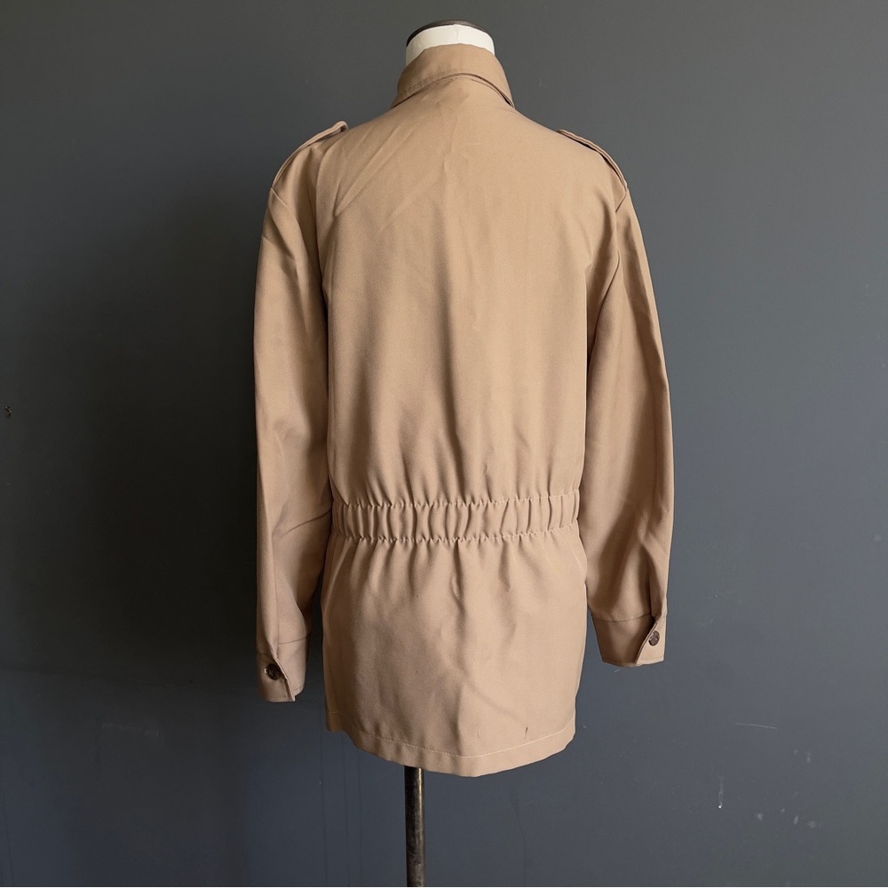 Safari Jacket Tan Italian Utility Chic Minimalist Quiet Luxury Field Coat Staple - Picture 6 of 7